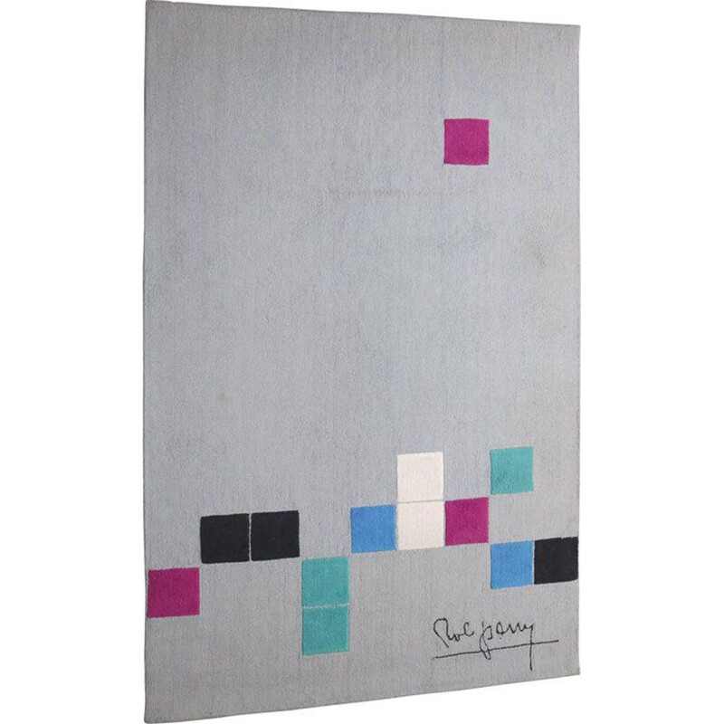 Tapis vintage Squares le tapis est globalement gris par Rob Parry pour Danish Carpets, Pays-bas 2000