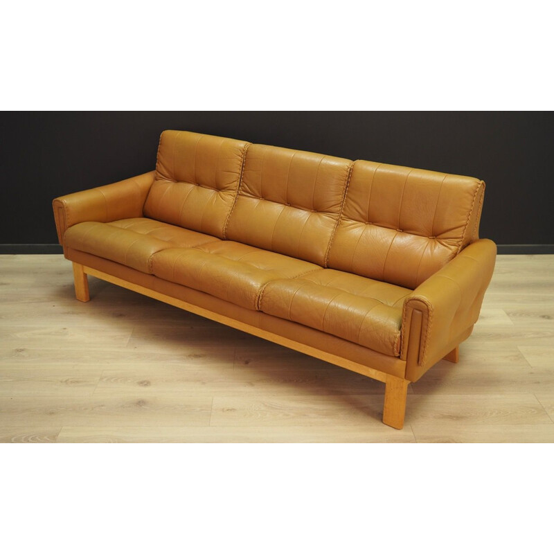 Vintage Danish 2-seater sofa in leather,1970