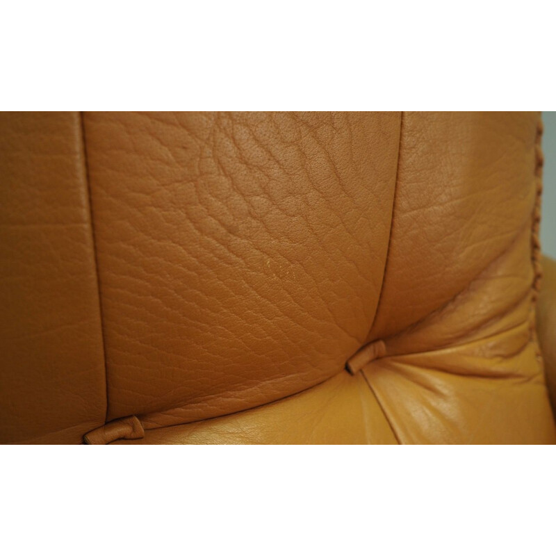 Vintage Danish 2-seater sofa in leather,1970