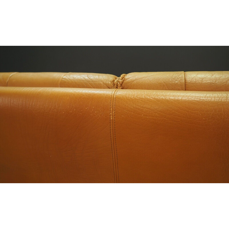 Vintage Danish 2-seater sofa in leather,1970