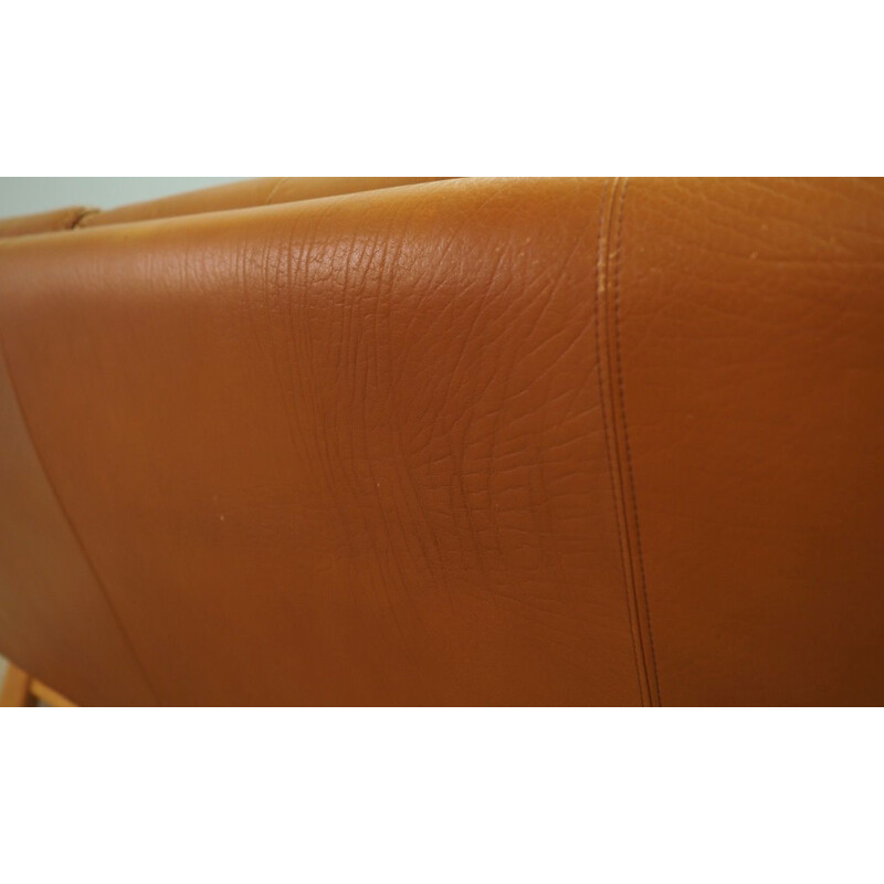 Vintage Danish 2-seater sofa in leather,1970