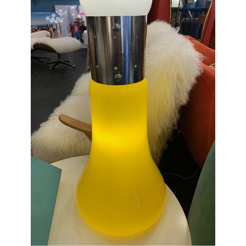 Vintage lamp with yellow glass by Carlo Nason 1960