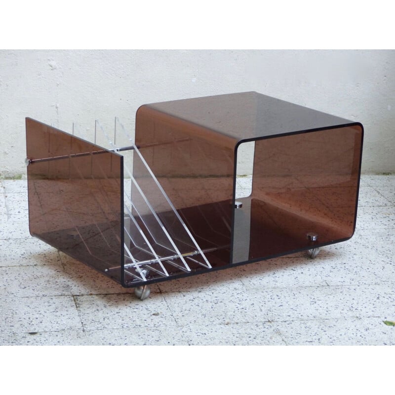 Vintage side table in plexiglass by Michel Dumas for Roche Bobois 70s
