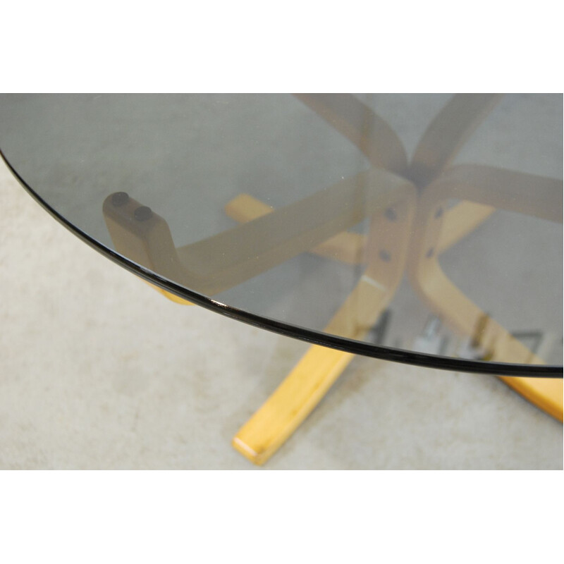 Vintage Hard Glass Falcon Coffee Table by Sigurd Ressell for Vatne Mobler 1990s