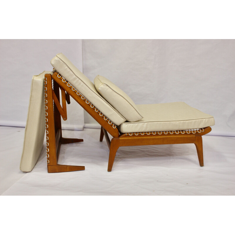 Vintage low chair - day bed by Georges Tigien 1960