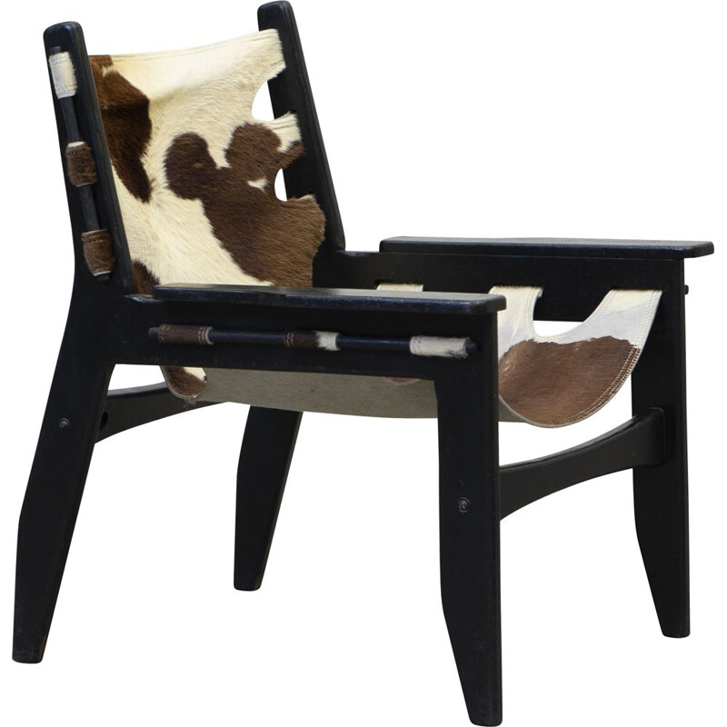 Vintage armchair Kilin cowhide by Sergio Rodrigues 1973