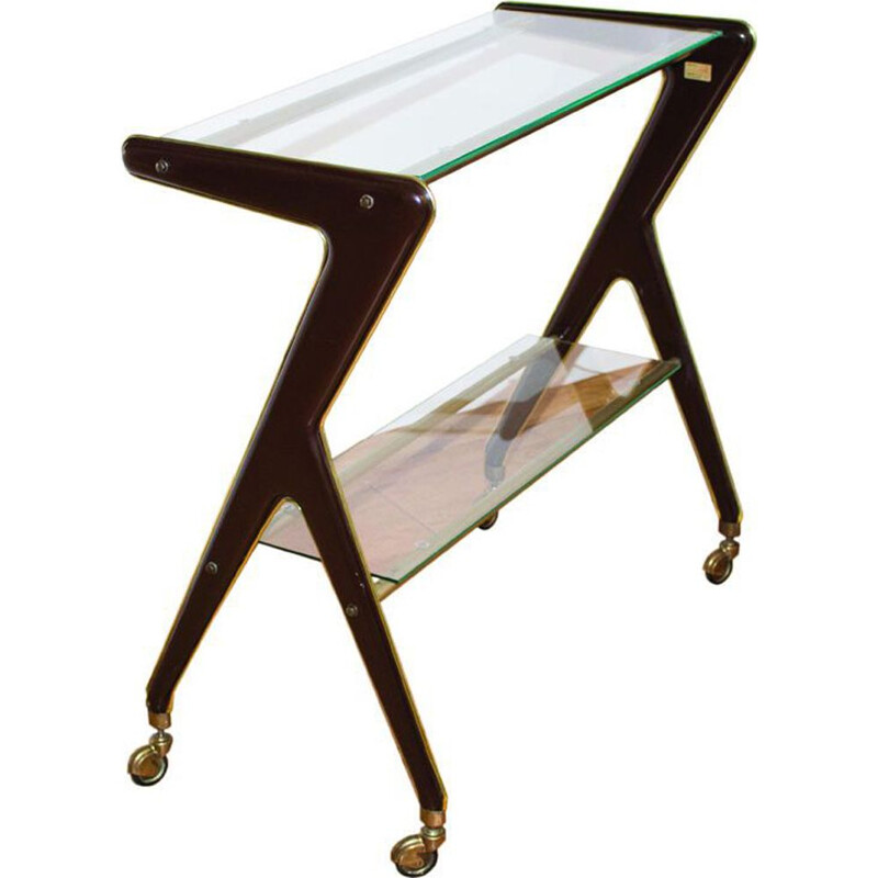 Exquisite vintage rolling bar and reminiscent of suave shapes by RAMA Torino, Italy 1950