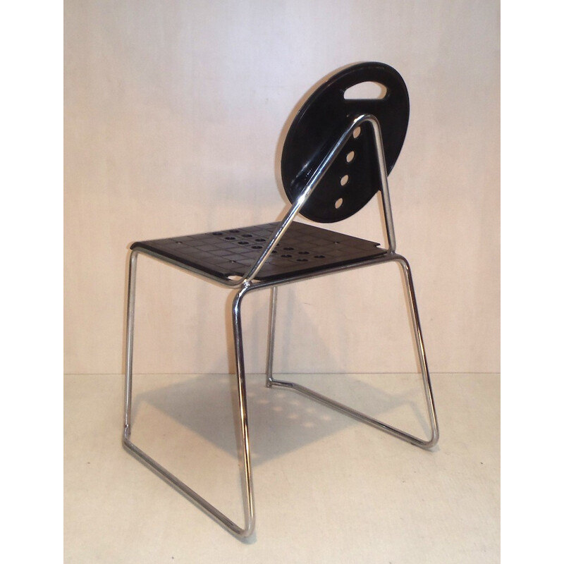 Set van 6 vintage metalen bureaustoelen van Carlo Bimbi en Nilo Gioacchini, 1980