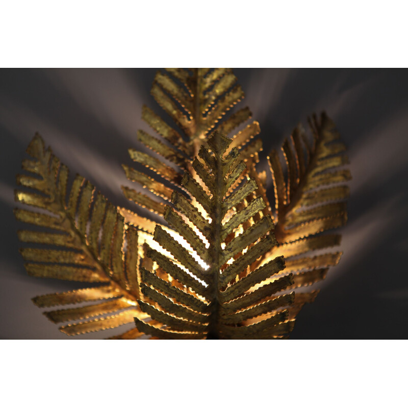 Vintage Wall Lamp Palm Tree in Brass by Maison Jansen 1970s