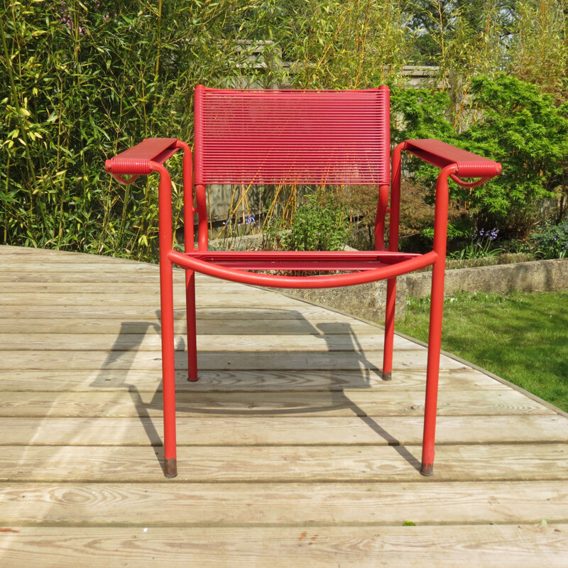 Chaise vintage rouge Spaghetti par Giandomenico Belotti