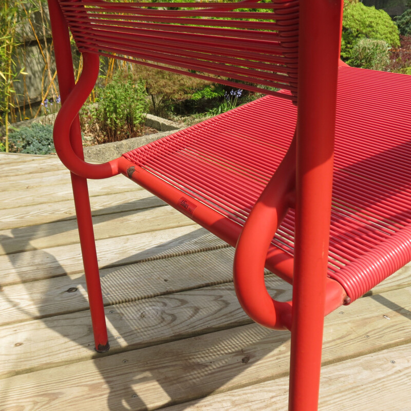 Vintage Spaghetti chair by Giandomenico Belotti in red