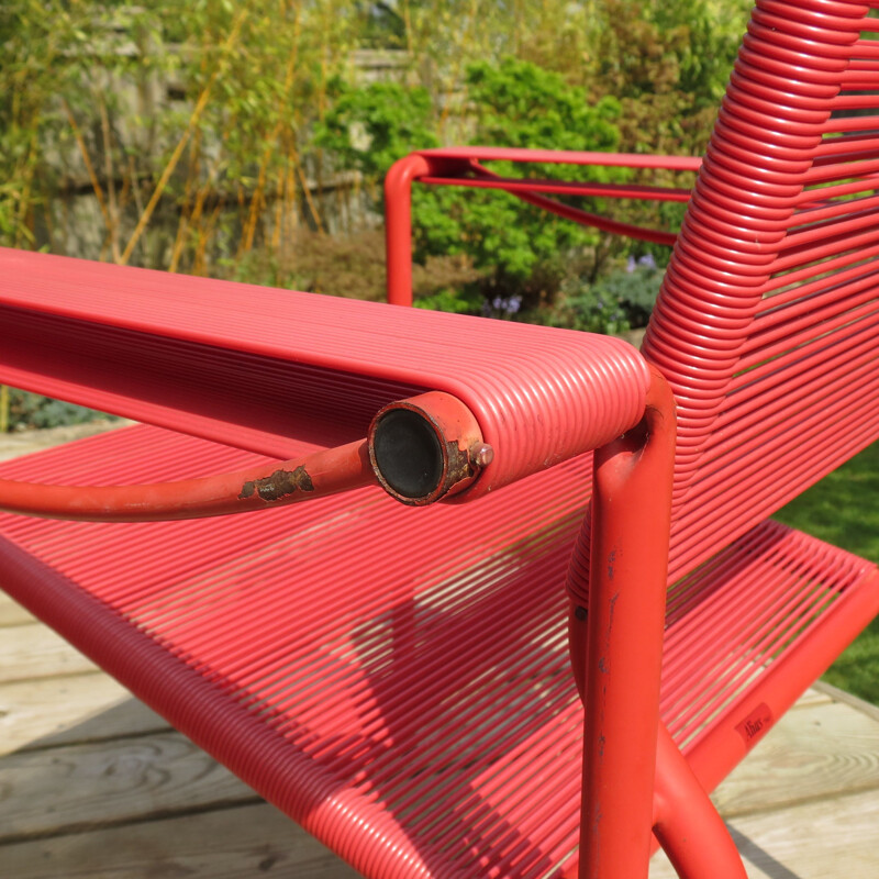 Chaise vintage rouge Spaghetti par Giandomenico Belotti