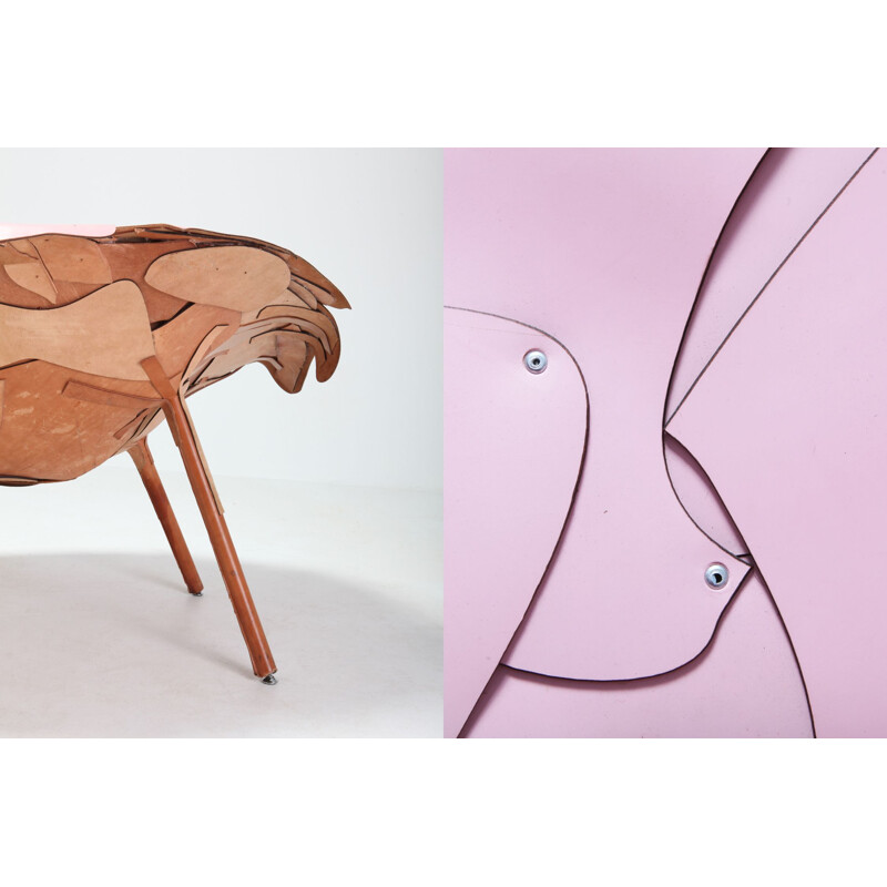 Vintage Aguape pink armchair for Edra in wood