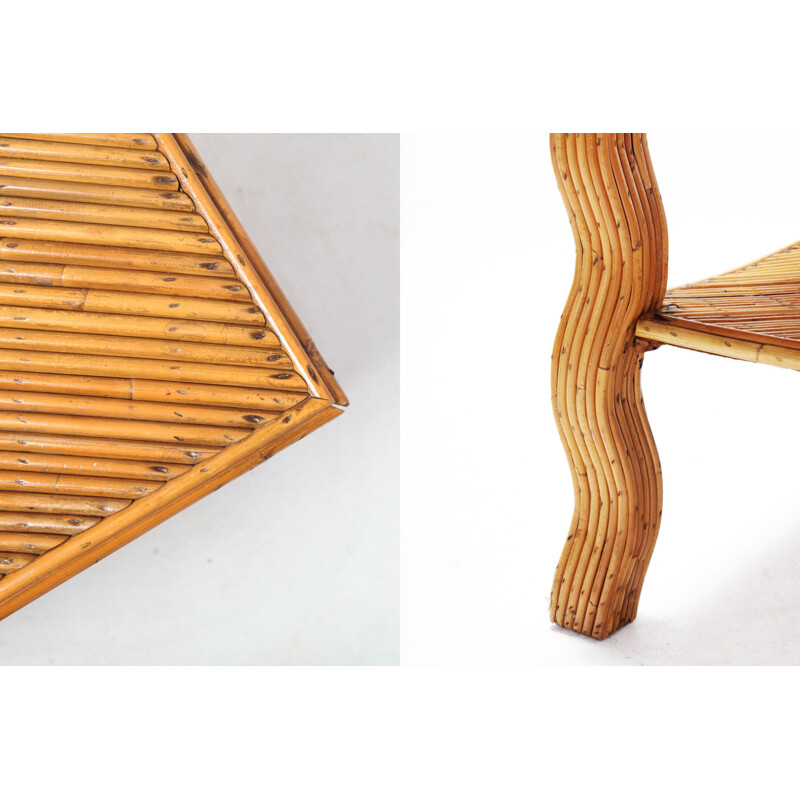 Table vintage par Vivai Del Sud en bambou 1970