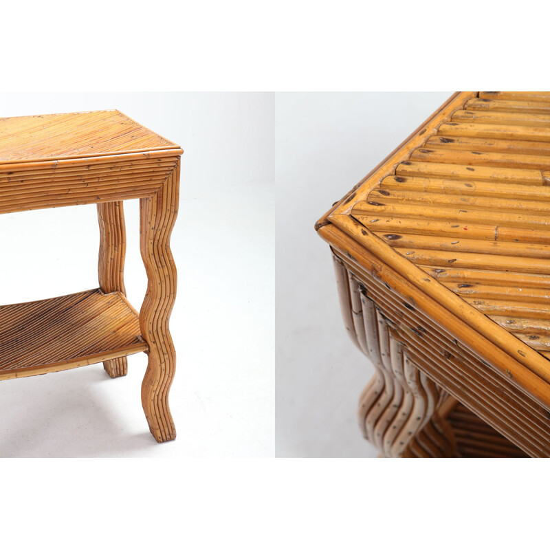 Vintage bamboo table by Vivai Del Sud 1970
