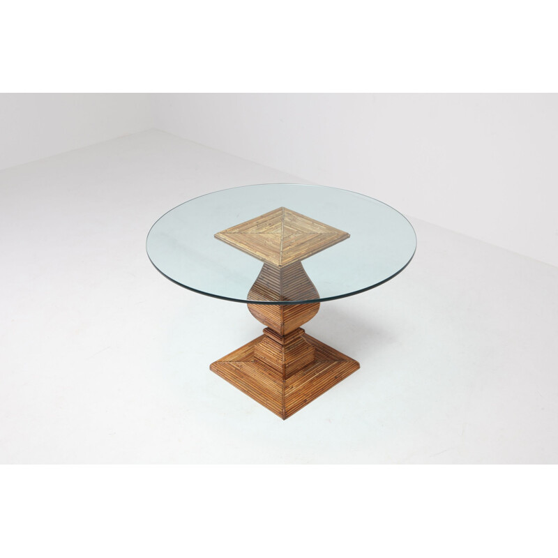 Vivai Del Sud table in bamboo and glass