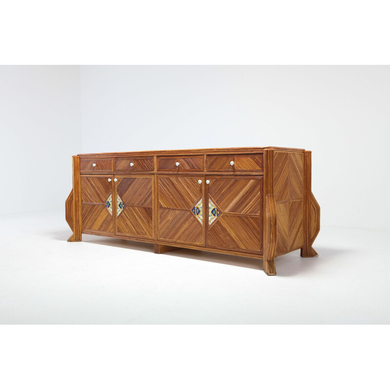 Bamboo and ceramic sideboard by Vivai Del Sud