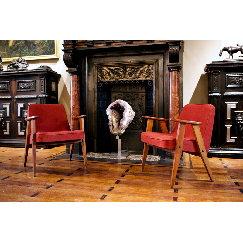 Pair of 366 armchairs by Józef Chierowski