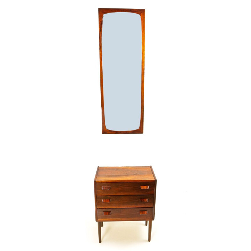 Danish wall mirror in rosewood