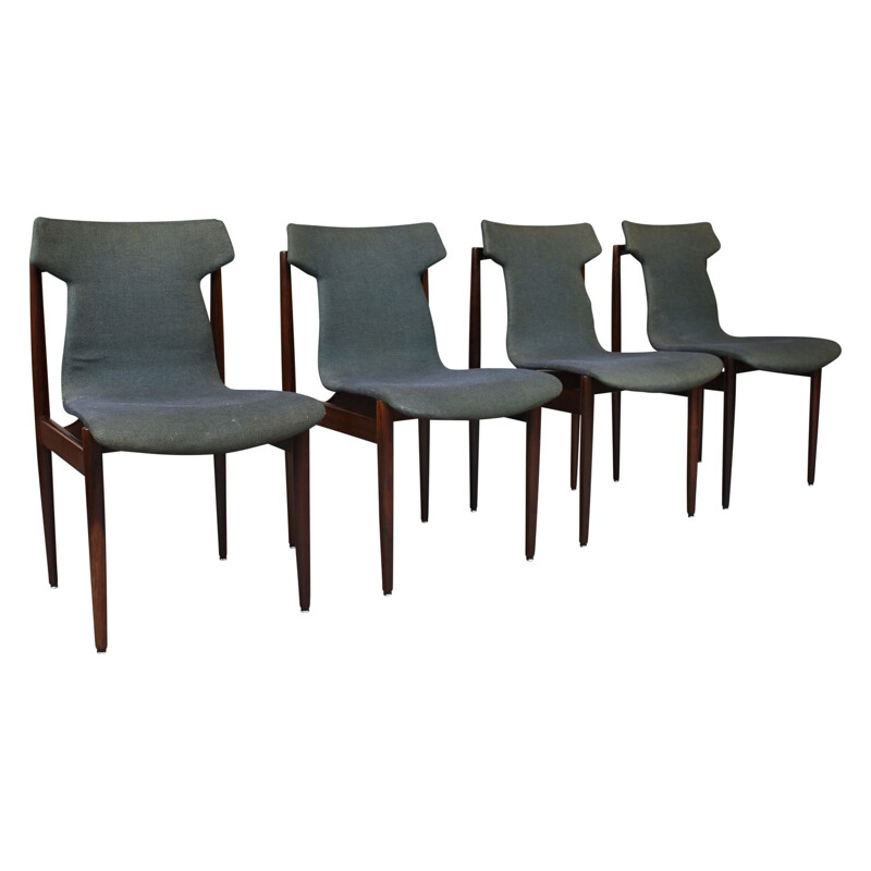 Set of 4 rosewood chairs by Inger Klingenberg for Fristho