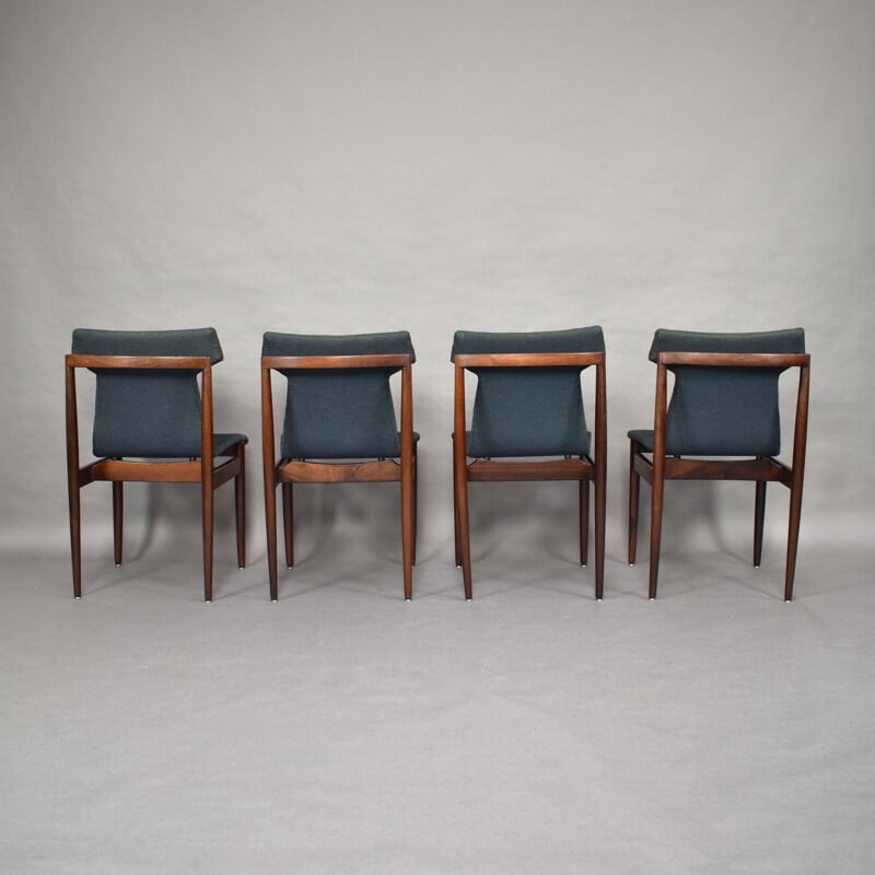 Set of 4 rosewood chairs by Inger Klingenberg for Fristho