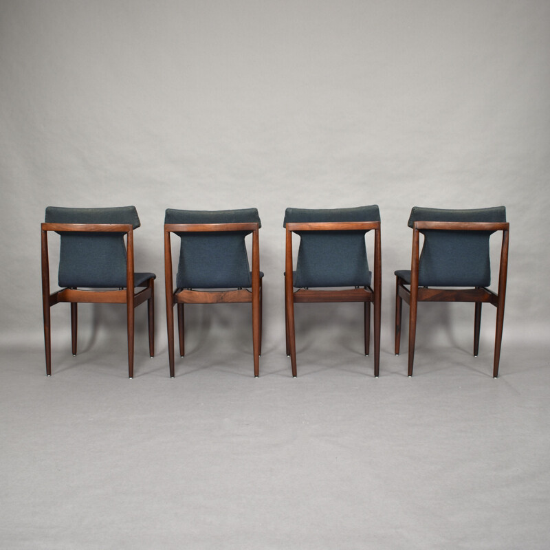 Set of 4 rosewood chairs by Inger Klingenberg for Fristho