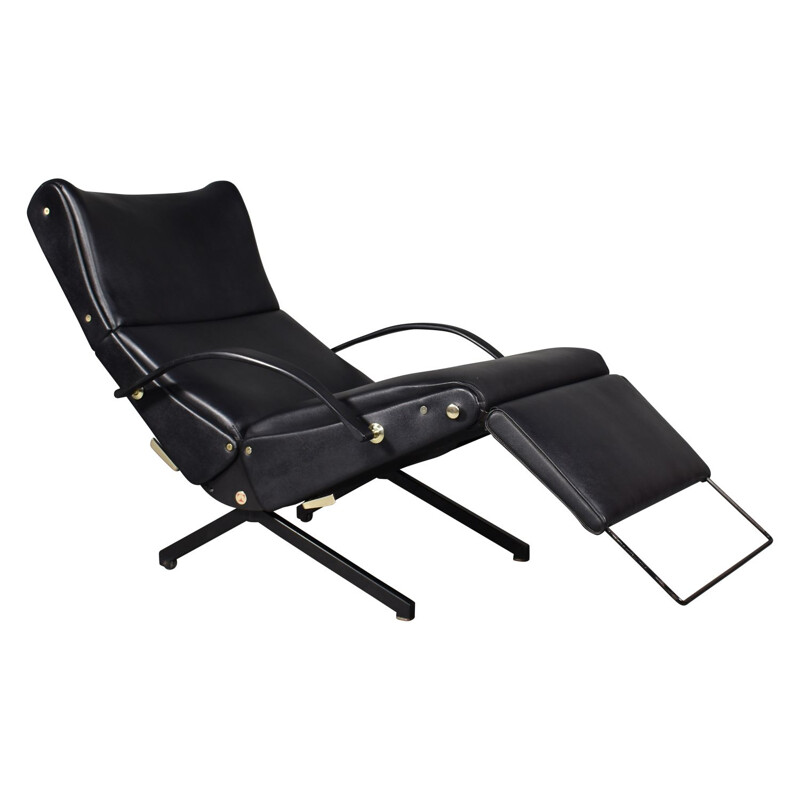 Fauteuil P40 noir par Osvalo Borsani pour Tecno