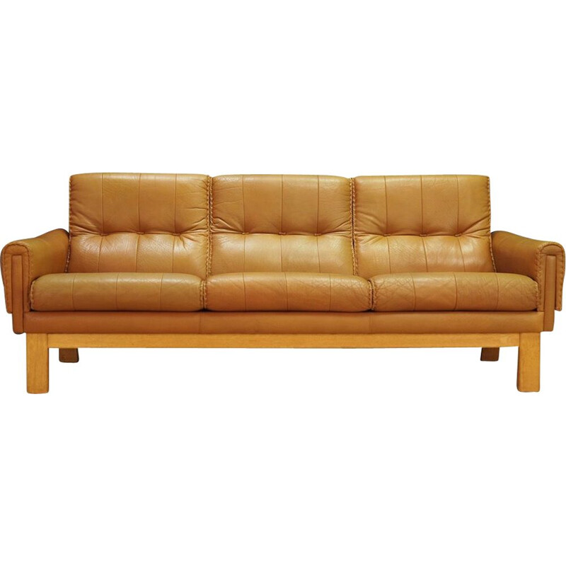 Vintage Danish 2-seater sofa in leather,1970