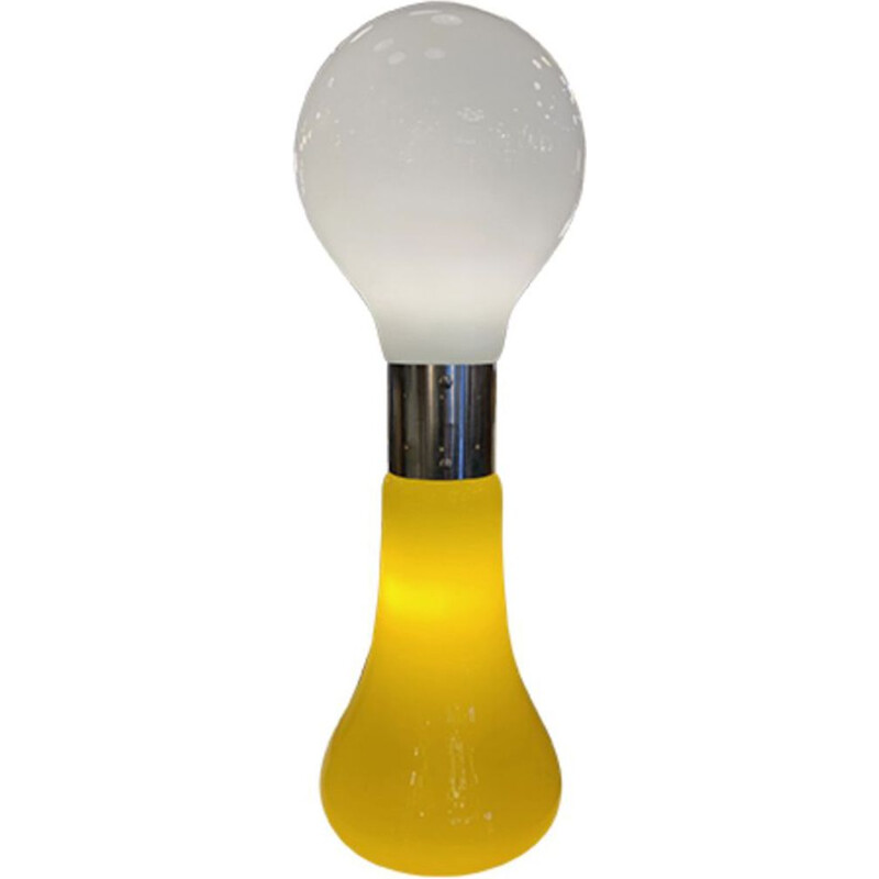 Lampe vintage en verre jaune par Carlo Nason 1960