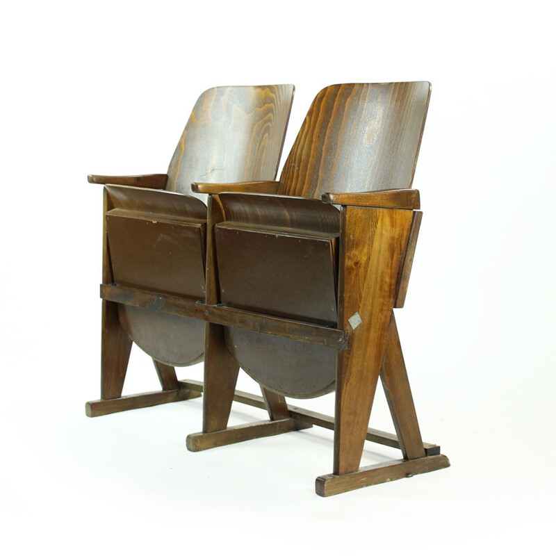 fauteuil de cinéma en bois par TON