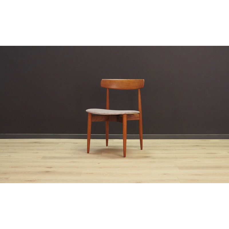 Set of 4 grey chairs in teak by Henry Walter Klein