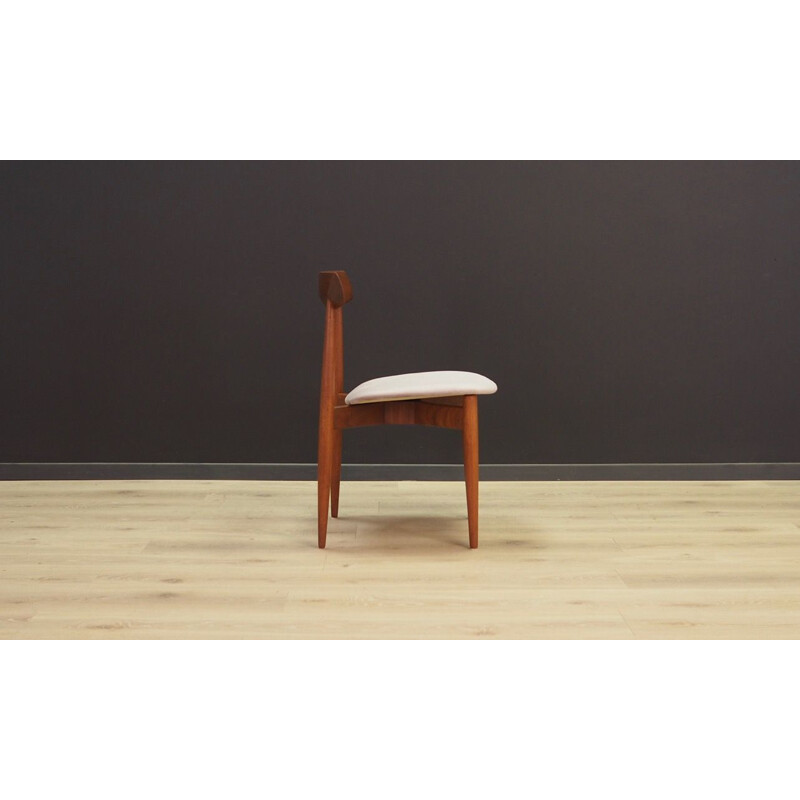 Set of 4 grey chairs in teak by Henry Walter Klein