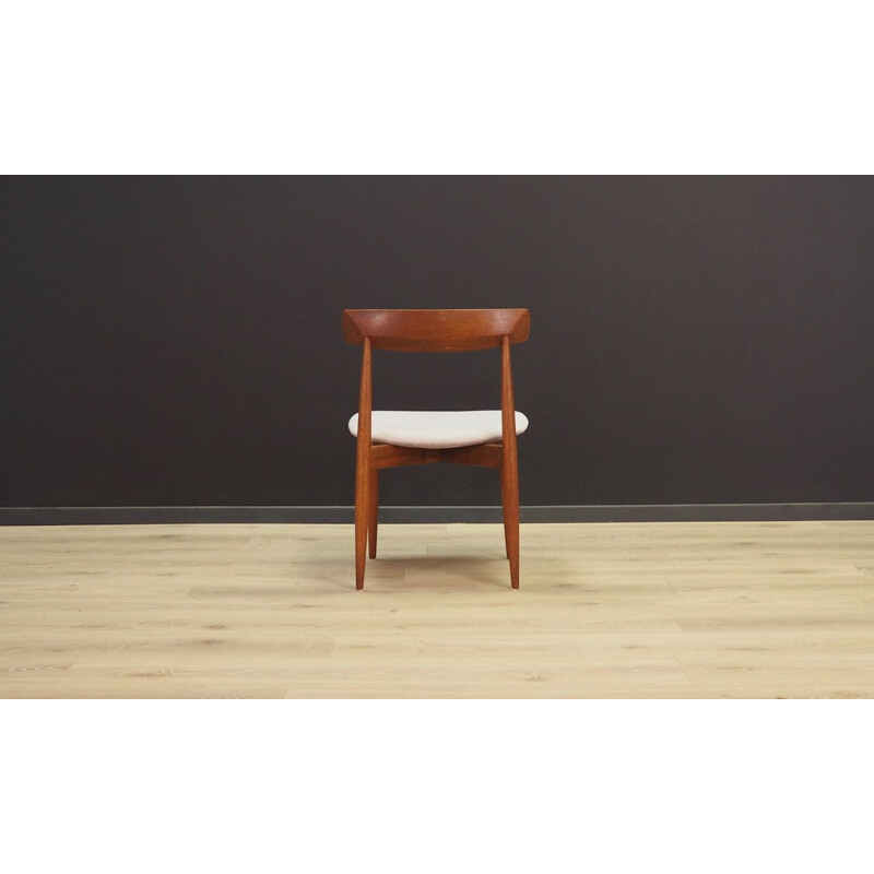 Set of 4 grey chairs in teak by Henry Walter Klein