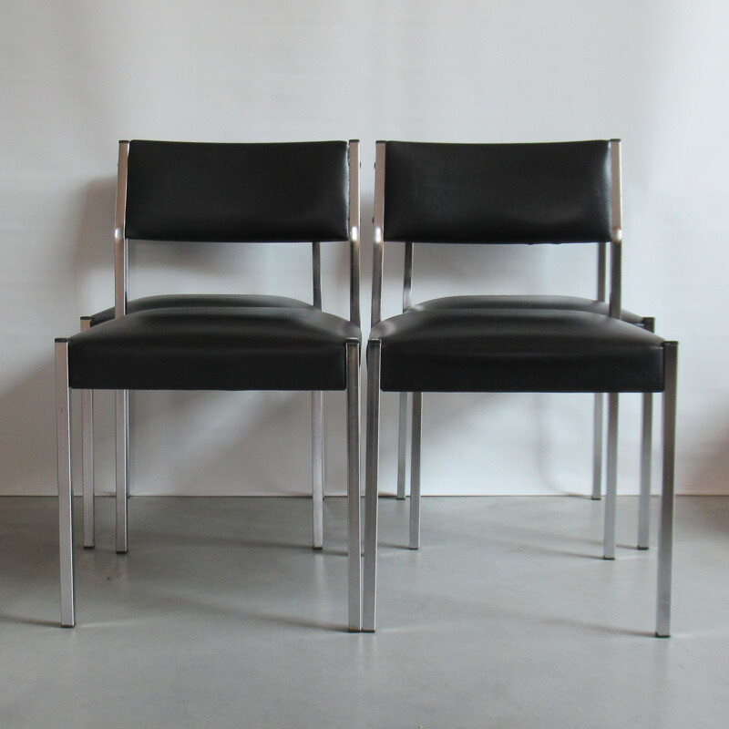 Set of 4 vintage chairs model Roma by Pierre Guariche for Meurop