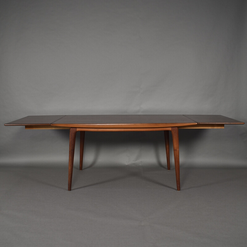 Vintage large Danish teak extendable dining table