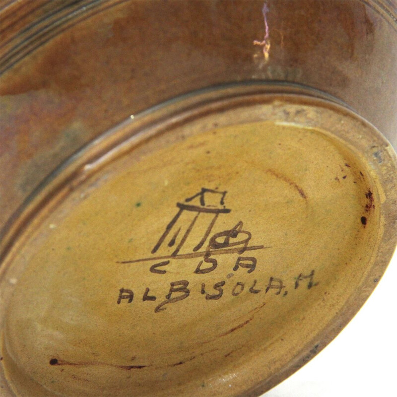 Vase vintage en céramique émaillée irisée par Pozzo Garitta d'Albisola