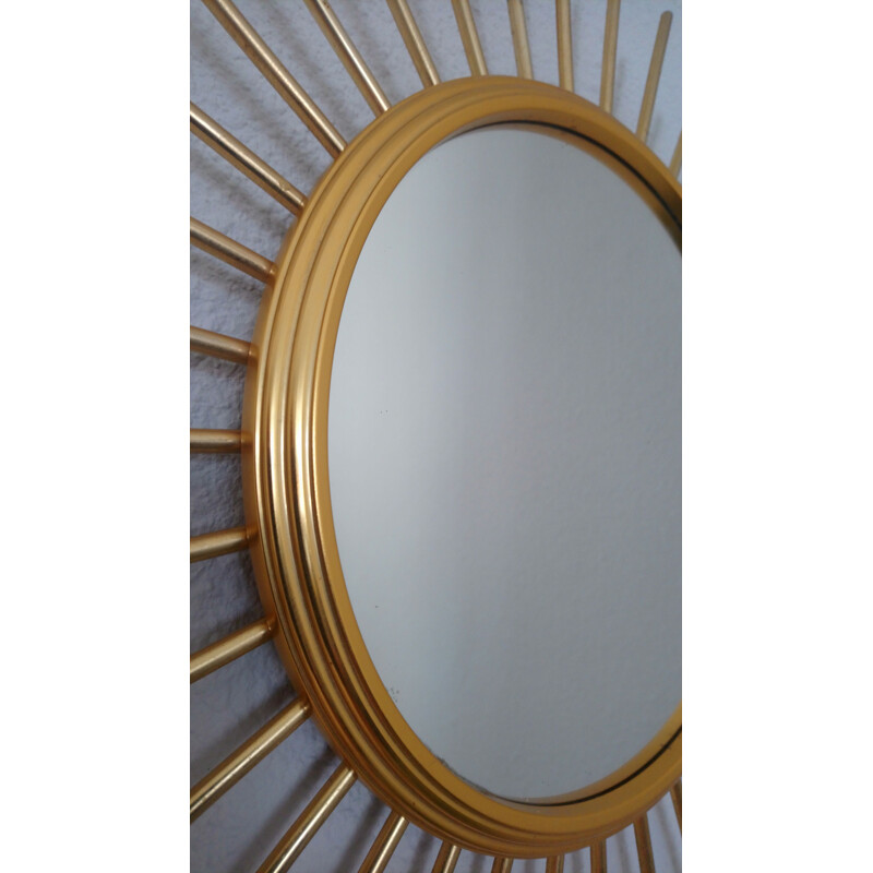 Vintage Sun gold metal mirror
