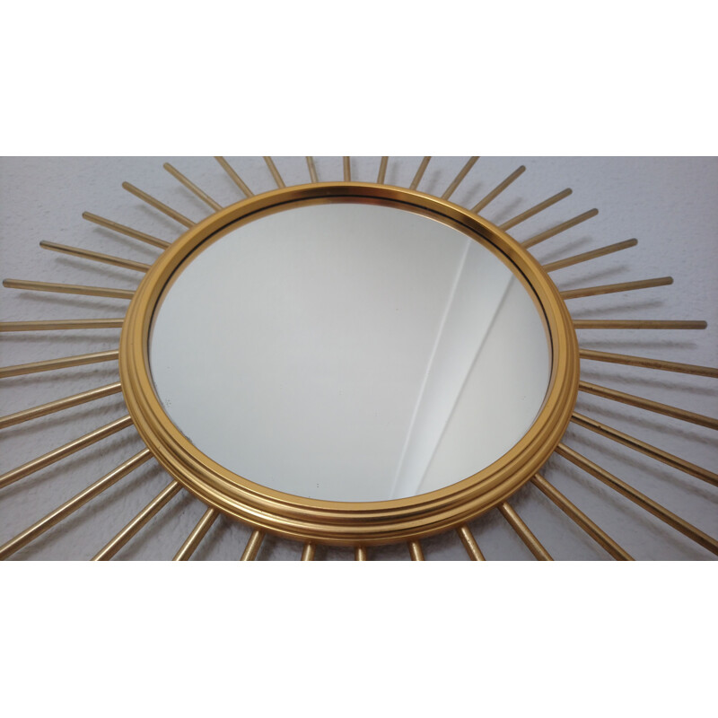 Vintage Sun gold metal mirror