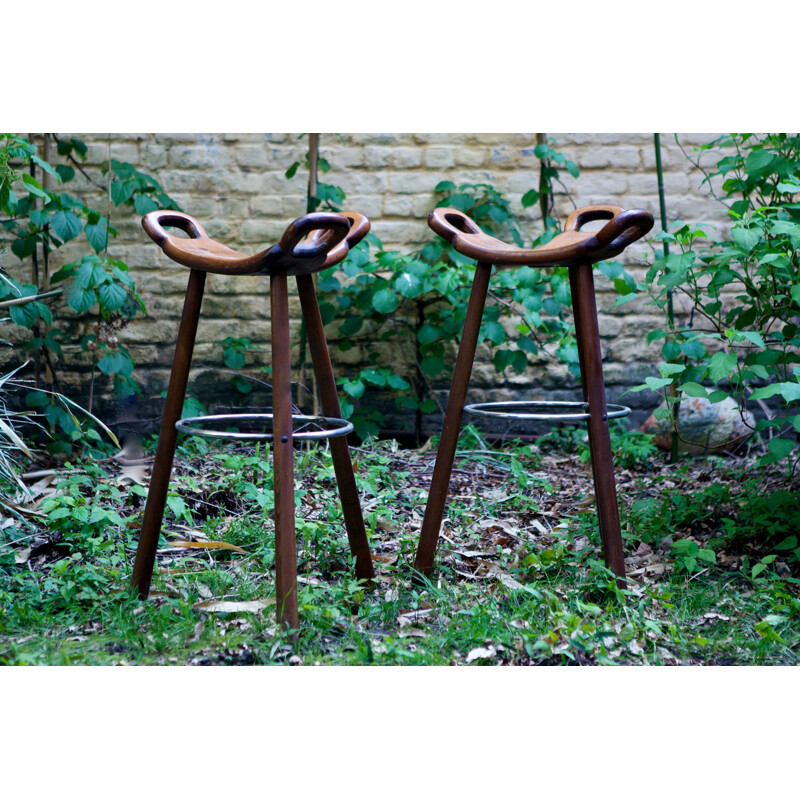 Pair of vintage stools Spanish