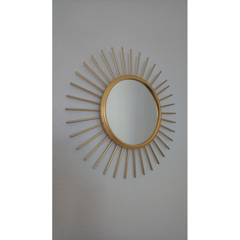 Vintage Sun gold metal mirror