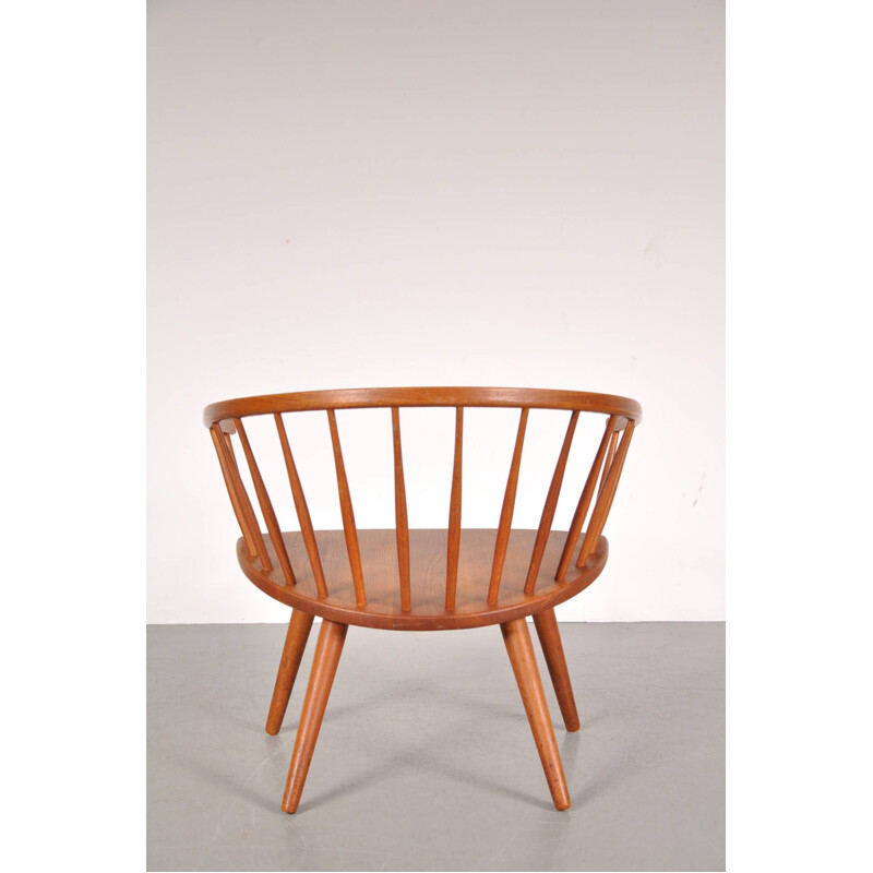 Vintage Easy Chair in Oak by Yngve Ekstrom Model Arka 1950s
