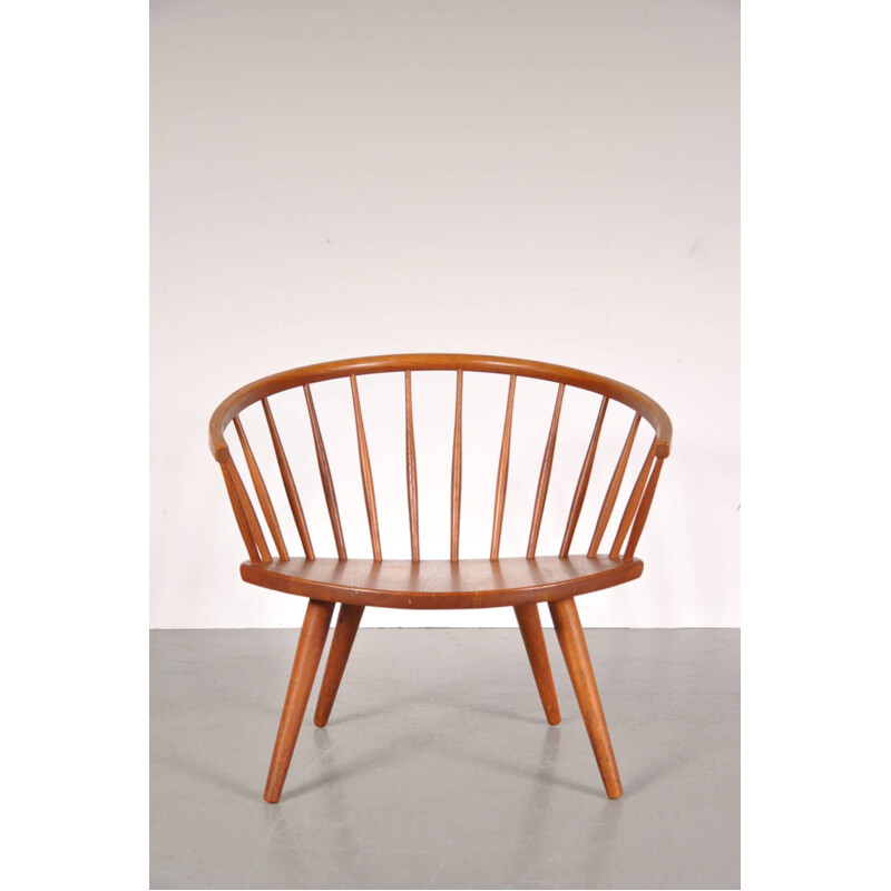 Vintage Easy Chair in Oak by Yngve Ekstrom Model Arka 1950s