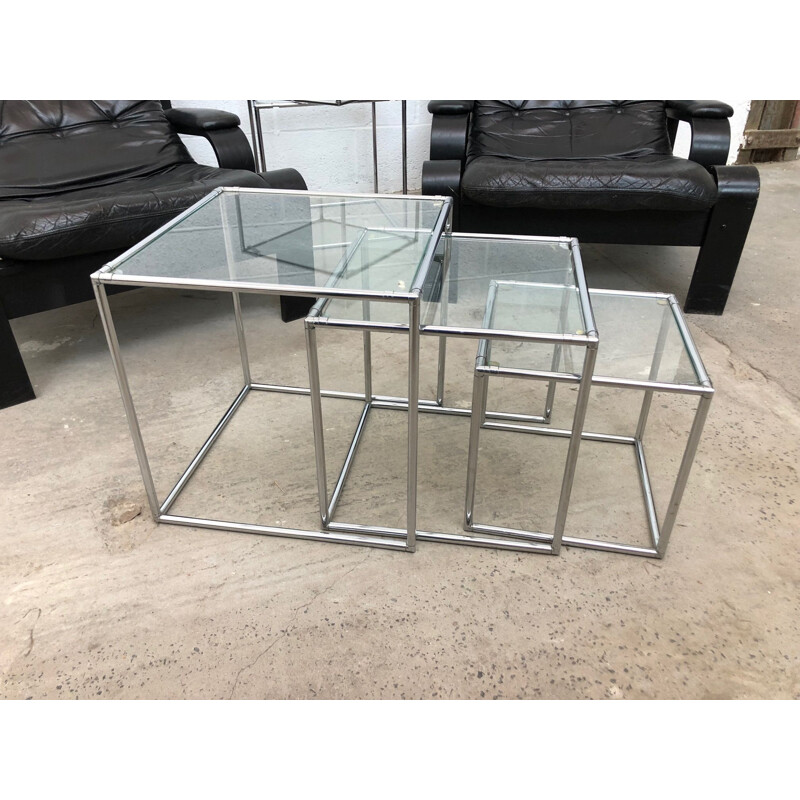 Vintage nesting tables by Poul Cadovius for Abstracta System 1960s