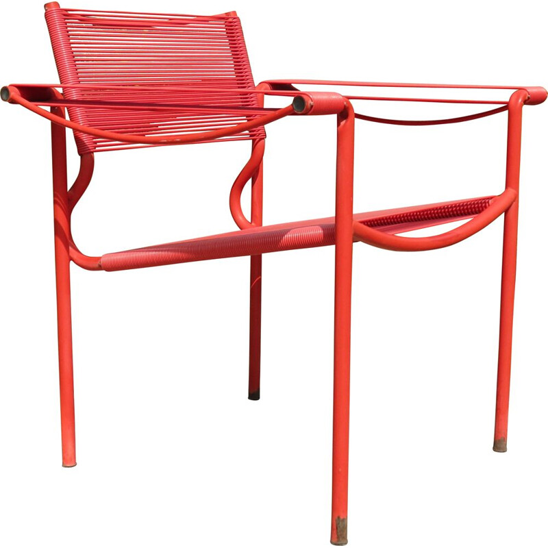 Vintage Spaghetti chair by Giandomenico Belotti in red