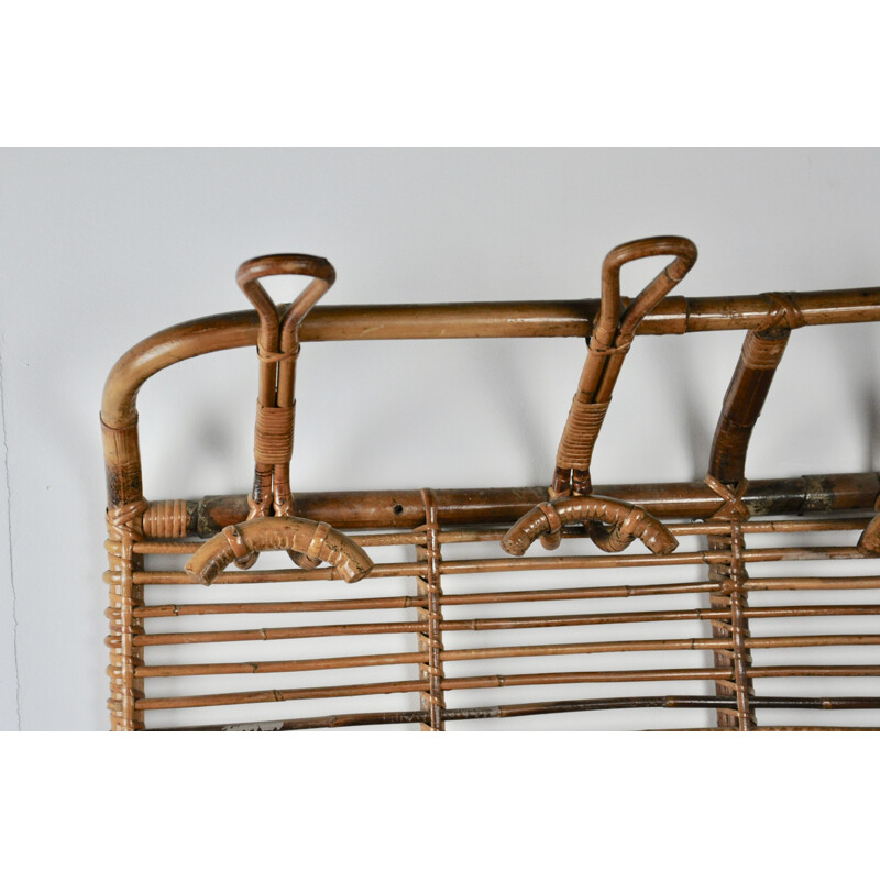 Vintage coat rack in bamboo by Vittorio Bonacina 1960s