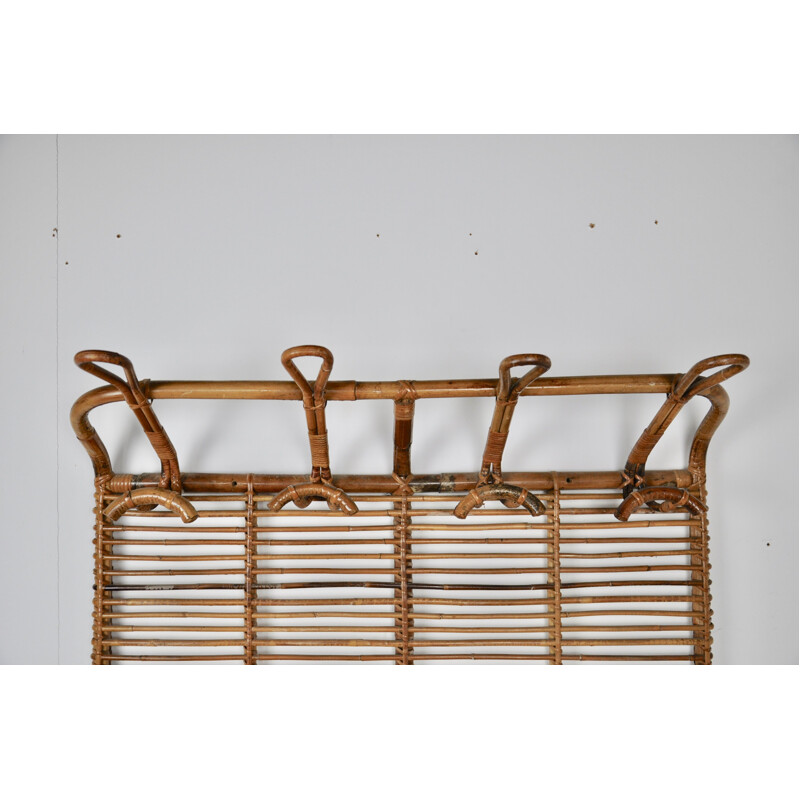 Vintage coat rack in bamboo by Vittorio Bonacina 1960s