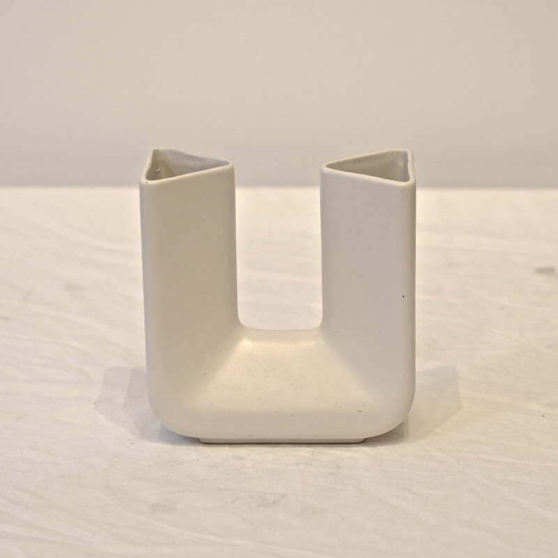 Vintage vase in white ceramic - 1970s