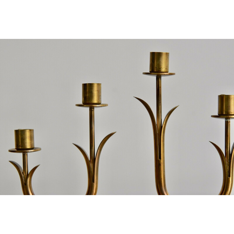 Vintage Swedish brass candlestick by Ystad Metall, 1960