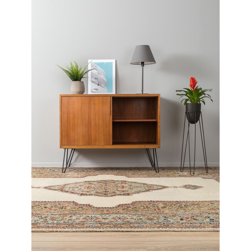 Vintage german chest of drawers in walnut and steel 1950