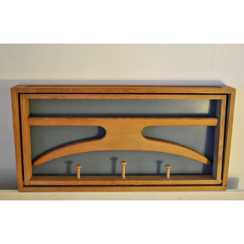 Vintage scandinavian wall coat rack for Virum in teak 1960